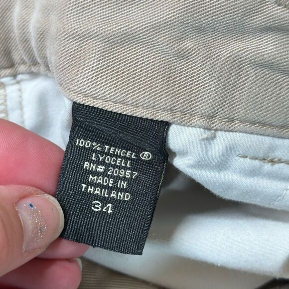 Tori Richard Mens 100% Tencel Pleated Shorts Khaki Chino Honolulu size 34 - Picture 7 of 8